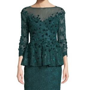 Rickie Freeman for Teri Jon Velvet Flower & Lace P